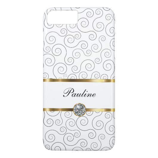 Monogramm LuxusBling Art Case-Mate iPhone Hülle (Rückseite)