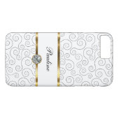 Monogramm LuxusBling Art Case-Mate iPhone Hülle (Rückseite (Horizontal))