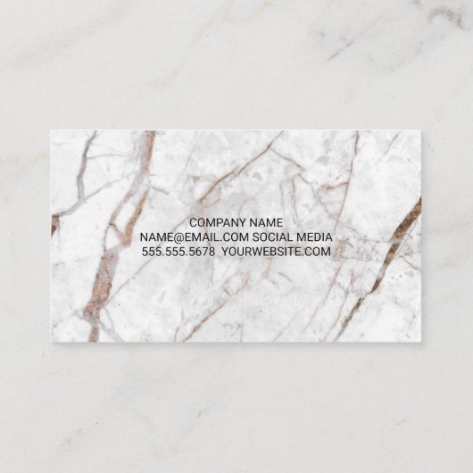 Monogramm | Luxusmarmor Visitenkarte (Rückseite)