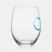 Monogramm "M" Abstrakter Frühlingspink Weinglas Ohne Stiel (Rechts)