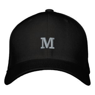 Monogramm M Anfangsbuchstabe Flexfit Wolle Bestickte Baseballkappe