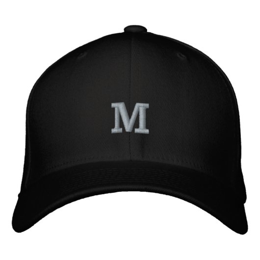 Monogramm M Anfangsbuchstabe Flexfit Wolle Bestickte Baseballkappe (Vorderseite)