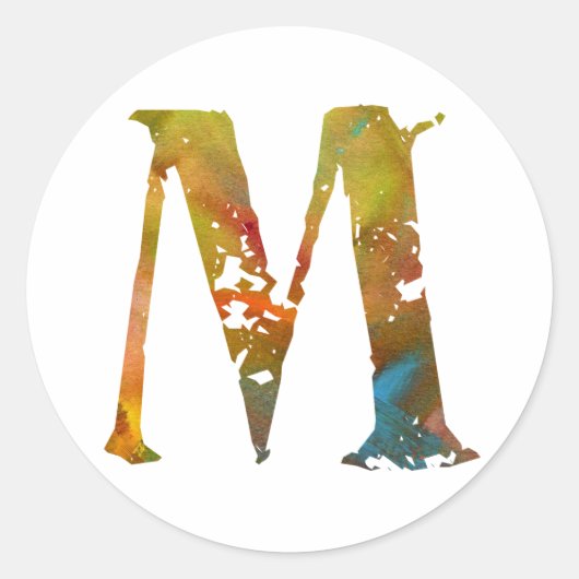 Monogramm - M - Aufkleber (Vorderseite)