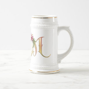 Monogramm M Geschenktasse Bierglas