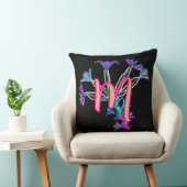Monogramm M Initiale floral Kissen (Stuhl )
