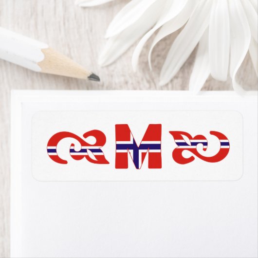 Monogramm M Norwegisches Etikett (Insitu)