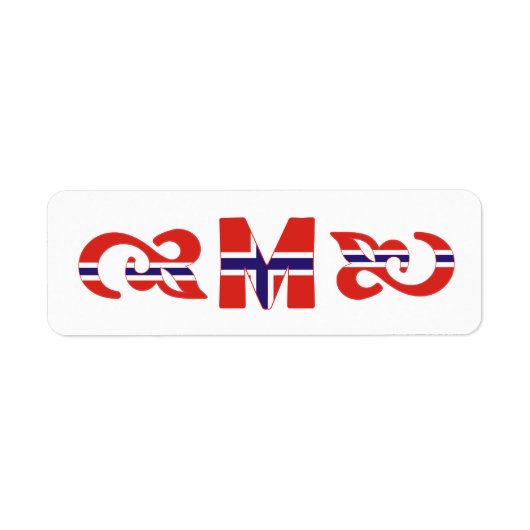 Monogramm M Norwegisches Etikett (Vorne)