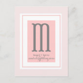 Monogramm - M Postkarte (Vorderseite)