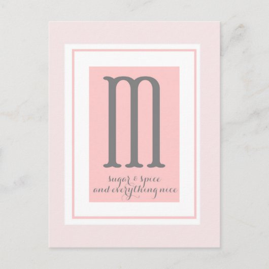 Monogramm - M Postkarte (Vorderseite)