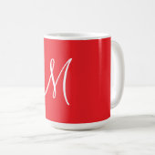 MONOGRAMM M, Rot und Weiß, Kaffeetasse (VorderseiteRechts)