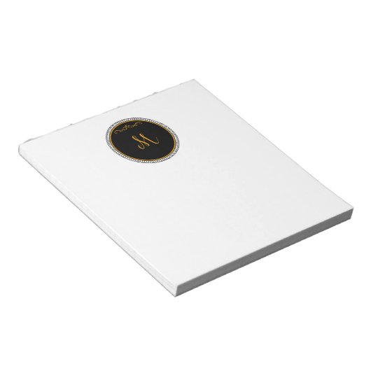 Monogramm M, schwarz und gold, Notizblock (angewinkelt)