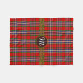 Monogramm MacFarlane Roter Tartan Fleecedecke (Vorderseite (Horizontal))