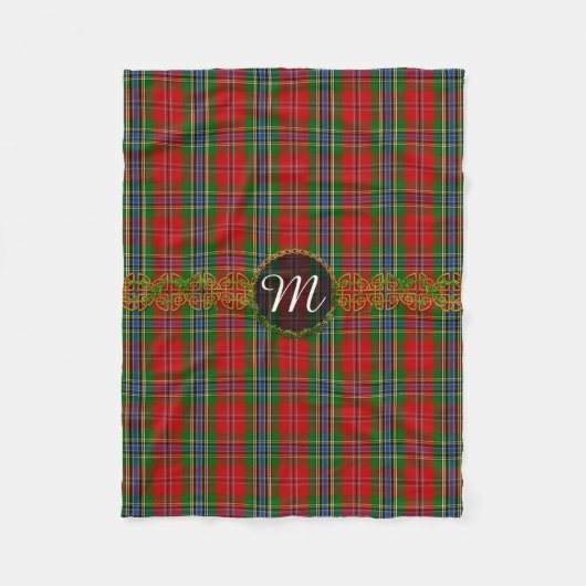 Monogramm MacLean von Duart Tartan Fleecedecke (Vorderseite)
