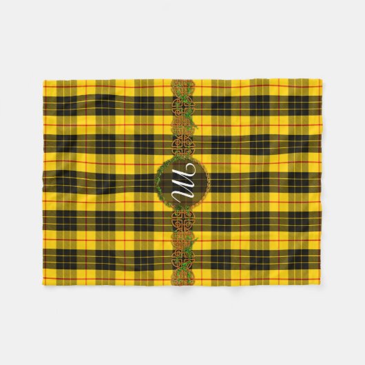 Monogramm MacLeod Tartan Fleecedecke (Vorderseite (Horizontal))