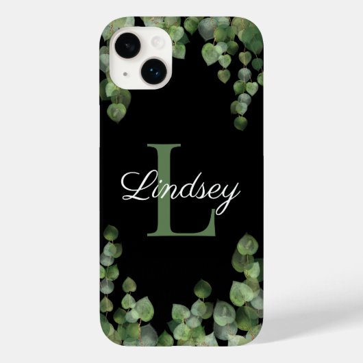 Monogramm Mädchenhaft Stilvoller Eukalyptus Case-Mate iPhone Hülle (Rückseite)