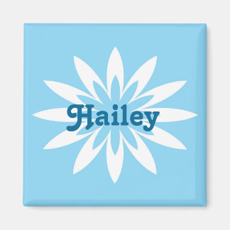 Monogramm-Magnet der blauen Blume Magnet