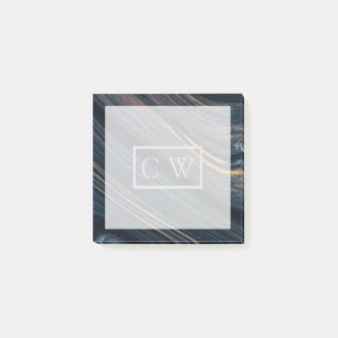 Monogramm  Mahogani Goldsheen Obsidian Post-it Klebezettel