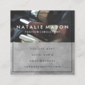 Monogramm | Makeup Brushes Quadratische Visitenkarte (Rückseite)