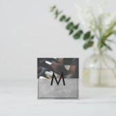 Monogramm | Makeup Brushes Quadratische Visitenkarte (Stehend Vorderseite)