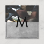 Monogramm | Makeup Brushes Quadratische Visitenkarte (Vorderseite)