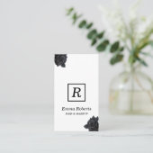Monogramm Makeup & Hair Stylist Elegant Dark Flora Visitenkarte (Stehend Vorderseite)