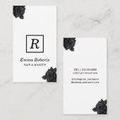 Monogramm Makeup & Hair Stylist Elegant Dark Flora Visitenkarte (Vorne/Hinten)