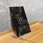 Monogramm Makeup & Hair Stylist Elegant Dark Flora Visitenkarte