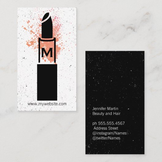 Monogramm/Makeup Visitenkarte (Vorne/Hinten)