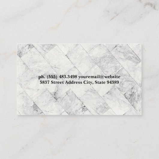 Monogramm | Marble Tile Visitenkarte (Rückseite)