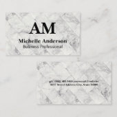 Monogramm | Marble Tile Visitenkarte (Vorne/Hinten)