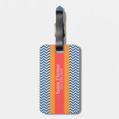 Monogramm-Marine-Zickzack Gepäck-Umbau Gepäckanhänger (Rückseite vertikal)