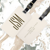 Monogramm, Marke oder Firmenname | Off-white Brown Gepäckanhänger