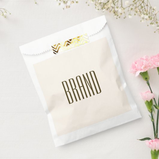 Monogramm, Marke oder Firmenname | Off-white Brown Geschenktütchen (Versiegelt)