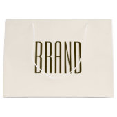 Monogramm, Marke oder Firmenname | Off-white Brown Große Geschenktüte (Vorderseite)