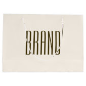Monogramm, Marke oder Firmenname | Off-white Brown Große Geschenktüte (Rückseite)