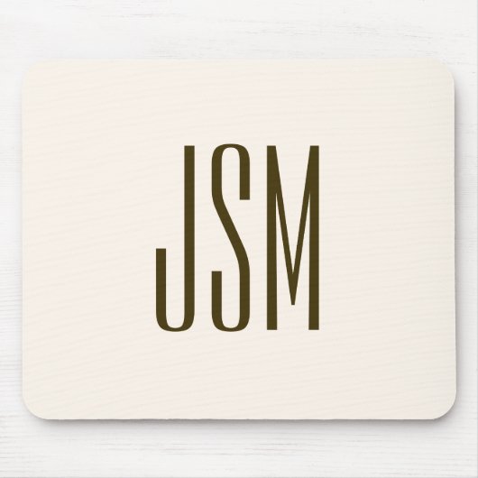 Monogramm, Marke oder Firmenname | Off-white Brown Mousepad (Vorne)