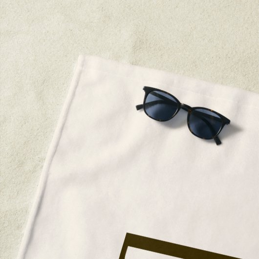 Monogramm, Marke oder Firmenname | Off-white Brown Strandtuch (Beispiel)