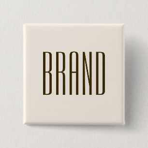 Monogramm, Marke oder Firmenname Weißbraun Button