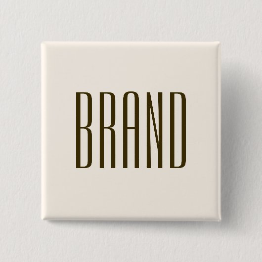 Monogramm, Marke oder Firmenname | Weißbraun Button (Vorderseite)
