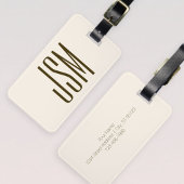 Monogramm, Marke oder Firmenname | Weißbraun Gepäckanhänger