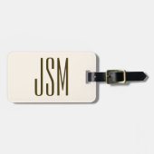 Monogramm, Marke oder Firmenname | Weißbraun Gepäckanhänger (Vorderseite horizontal)