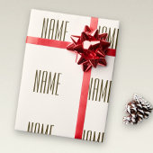 Monogramm, Marke oder Firmenname | Weißbraun Geschenkpapier
