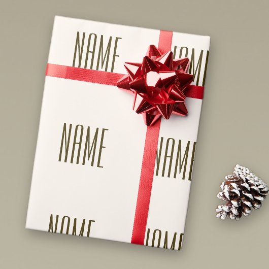 Monogramm, Marke oder Firmenname | Weißbraun Geschenkpapier