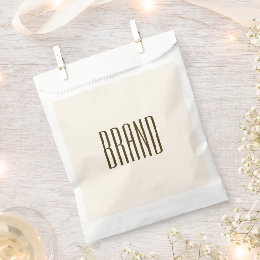 Monogramm, Marke oder Firmenname | Weißbraun Geschenktütchen (Ausgeschnitten)