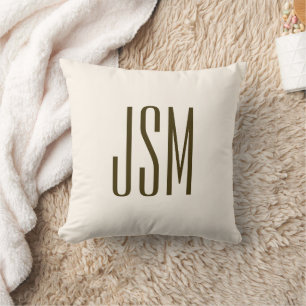Monogramm, Marke oder Firmenname Weißbraun Kissen