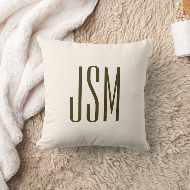 Monogramm, Marke oder Firmenname | Weißbraun Kissen (Decke)