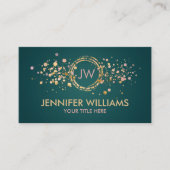 Monogramm - Marmor aus Rose und Spritzer aus Gold Visitenkarte (Vorderseite)