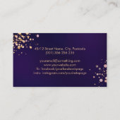 Monogramm - Marmor aus Rose und Spritzer aus Gold Visitenkarte (Rückseite)