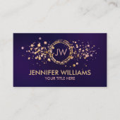 Monogramm - Marmor aus Rose und Spritzer aus Gold Visitenkarte (Vorderseite)