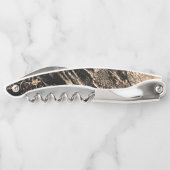 Monogramm Marmor Geode Schwarze Imitat Gold Chic Kellnermesser (Rückseite)